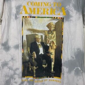 Coming to America King & Queen of Zamunda Tie-Dye Tee Small / Medium Silver Gray